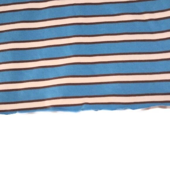 Treasure & Bond Blue Striped Short Sleeve Crop Top Womens - Picture 3 of 4